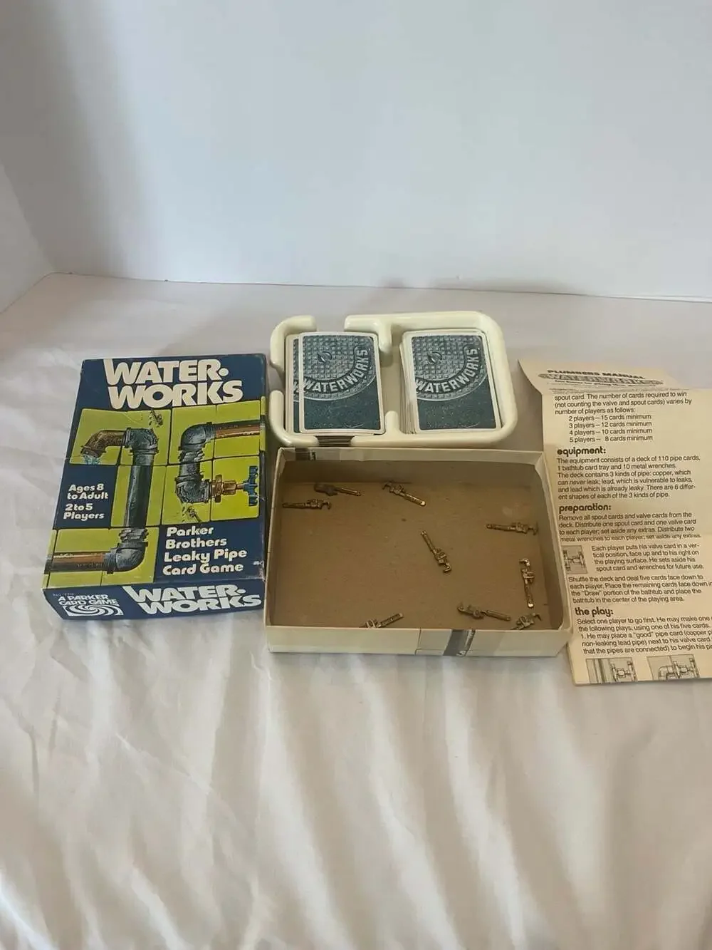 Vintage Parker Brothers Water Works Leaky Pipe Card Game No. 770 - complete